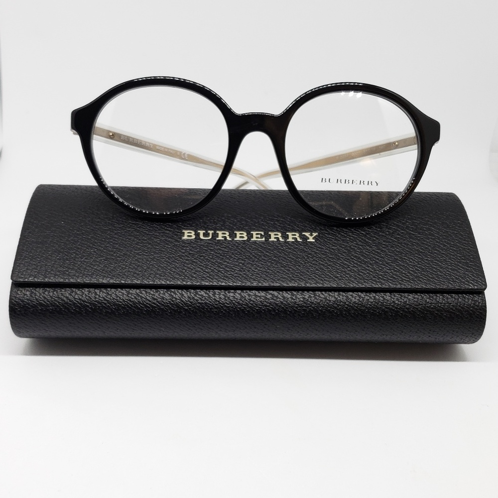 Authentic Burberry Rx Eyeglasses  black round - Picture 3 of 8